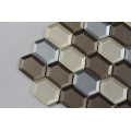 Color Mixture Cold Spray Frosted Hexagon Glass Mosaic Tile Factory